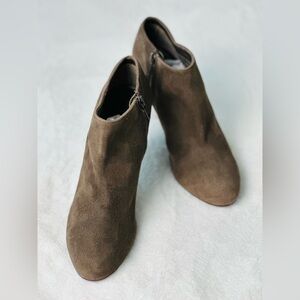 J. Crew Elegant Brown Heeled Suede Ankle Boots Size 6.5
